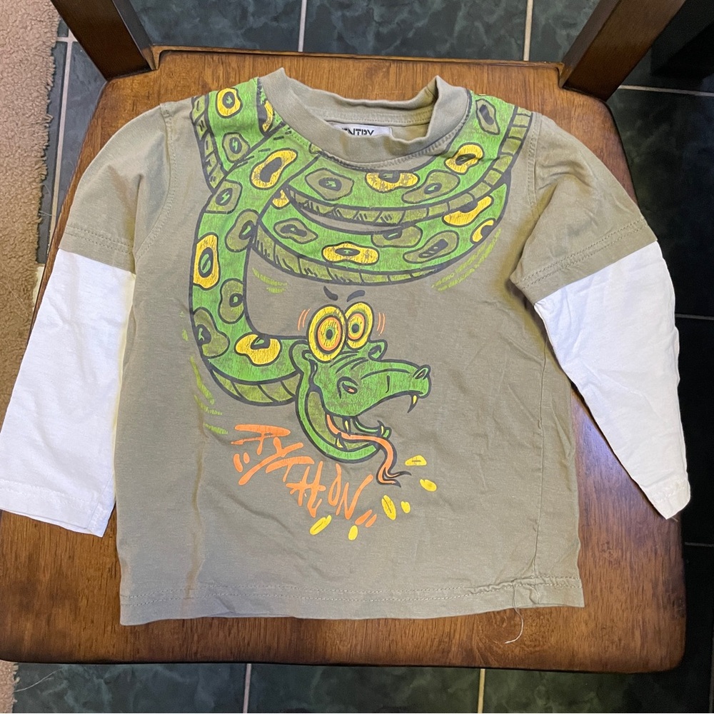 Entry Cotton Reptile Snake Long Sleeve Boy’s 4T(98 cm) White Sleeves